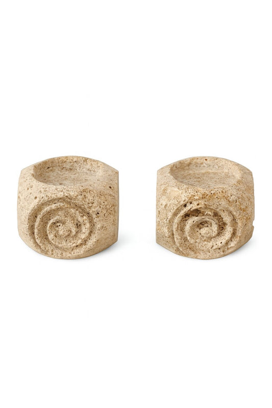Beige Travertine Fossil Scroll
