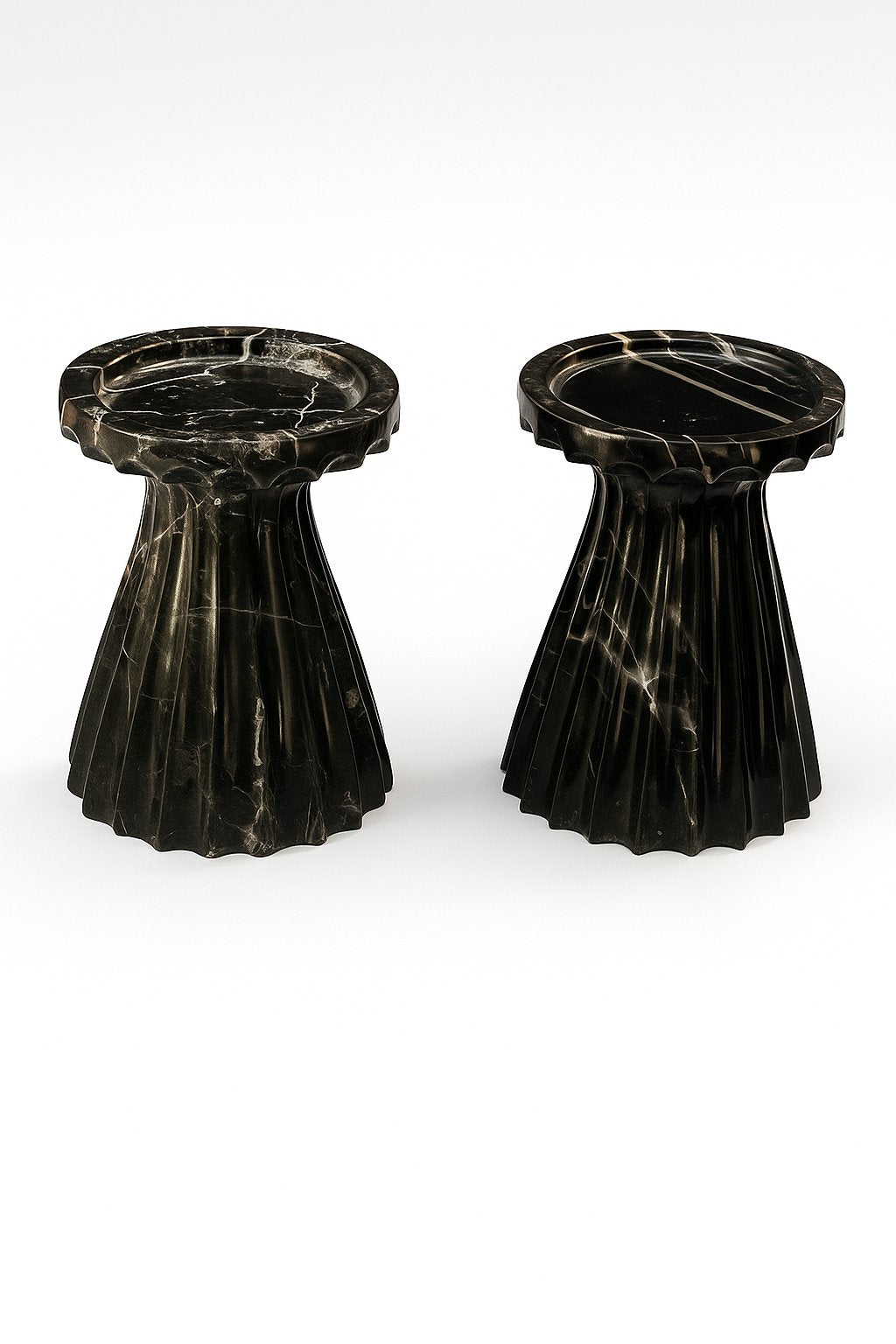 Italian Black Marquina Fluted Pine