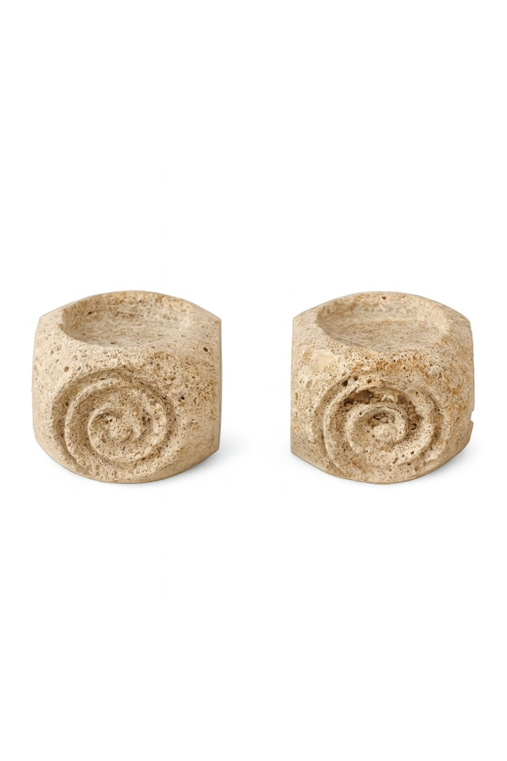 Beige Travertine Fossil Scroll
