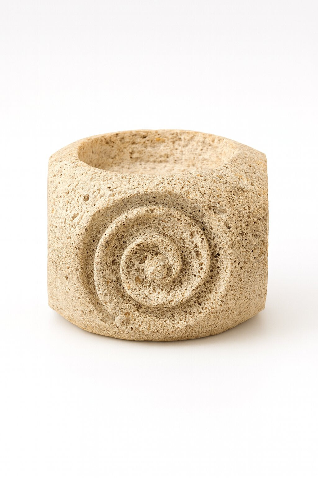 Beige Travertine Fossil Scroll