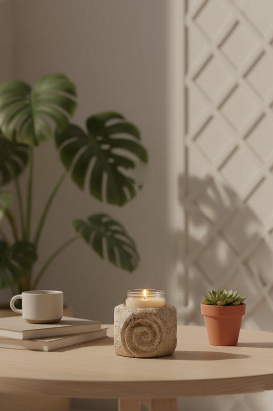 Beige Travertine Fossil Scroll