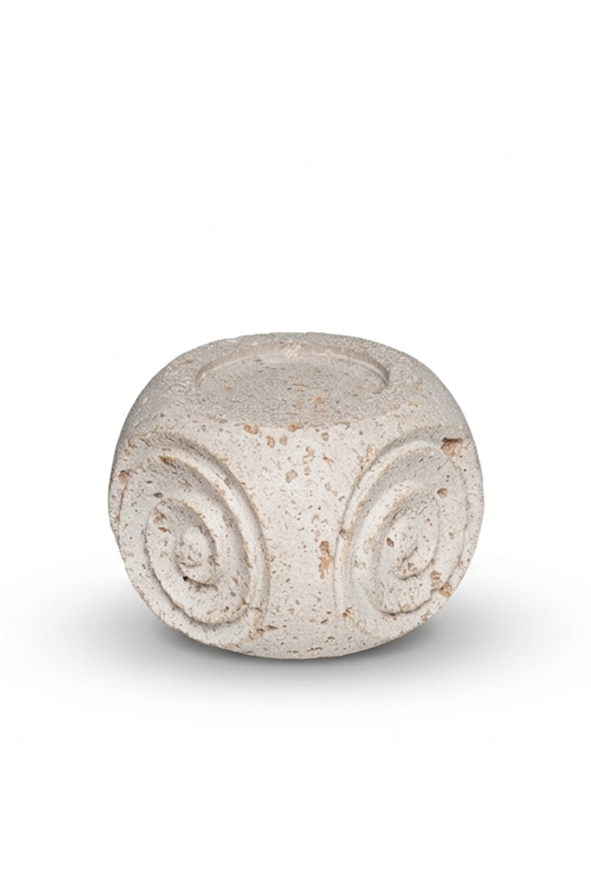 Classic Roman Travertine Fossil Scroll