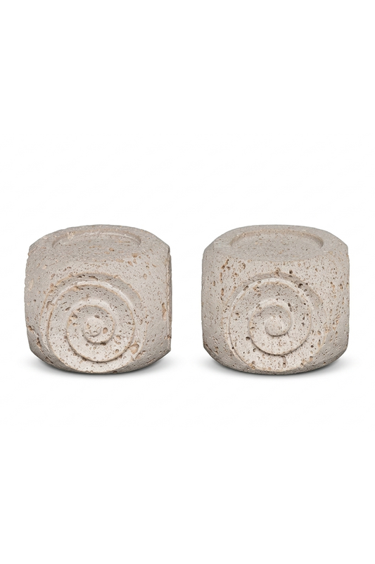 Classic Roman Travertine Fossil Scroll